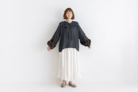 BN2633 Birds blouse charcoal 6 BN2633 Birds blouse charcoal 6