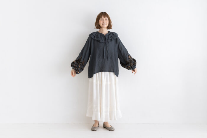 BN2633 Birds blouse charcoal 6 BN2633 Birds blouse charcoal 6