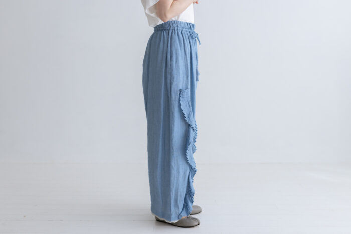 BN2643 Ruffle Tuck Pants L.Blue 2 BN2643 Ruffle Tuck Pants L.Blue 2