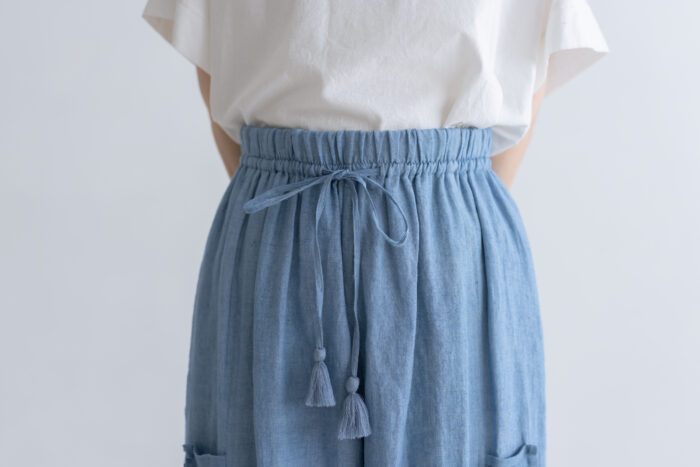 BN2643 Ruffle Tuck Pants L.Blue 4 BN2643 Ruffle Tuck Pants L.Blue 4