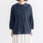 BN2624 Flower Tuck Blouse charcoal