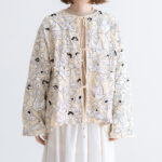 BN2631 Bird Embroidery Blouson ecru