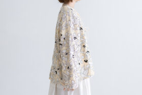 BN2631 Bird Embroidery Blouson ecru 2 BN2631 Bird Embroidery Blouson ecru 2