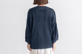 BN2624 Flower Tuck Blouse charcoal 3 BN2624 Flower Tuck Blouse charcoal 3