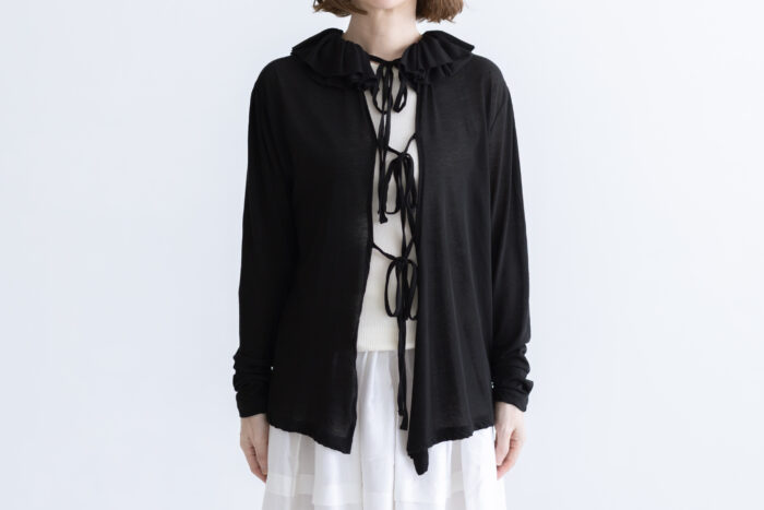 Shida 2way frill cardigan black 1 Shida 2way frill cardigan black 1