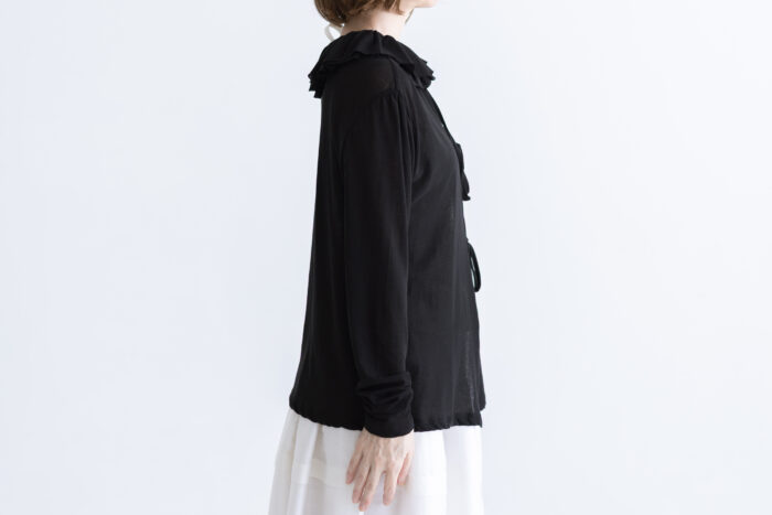 Shida 2way frill cardigan black 2 Shida 2way frill cardigan black 2