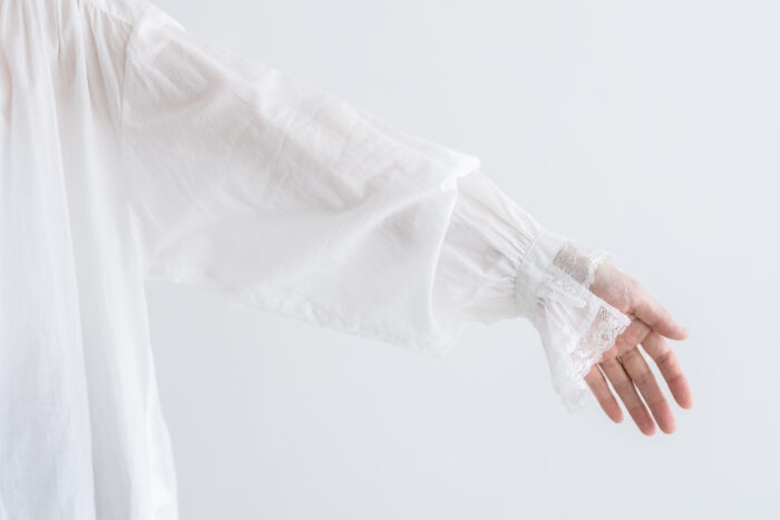 み空 スタンドレースブラウス off white 5