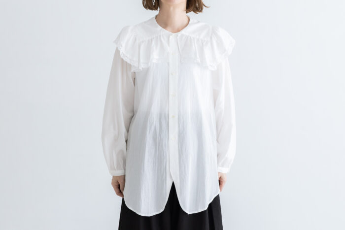 み空 レースフリルカラーブラウス off white 1