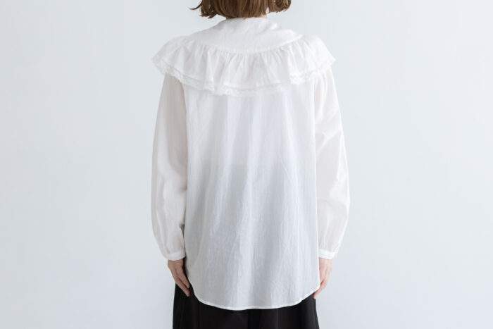 み空 レースフリルカラーブラウス off white 3