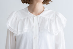 み空 レースフリルカラーブラウス off white 4