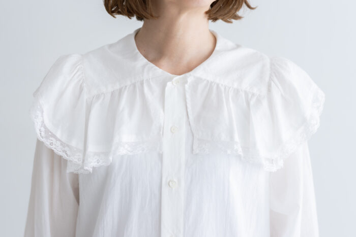 み空 レースフリルカラーブラウス off white 4