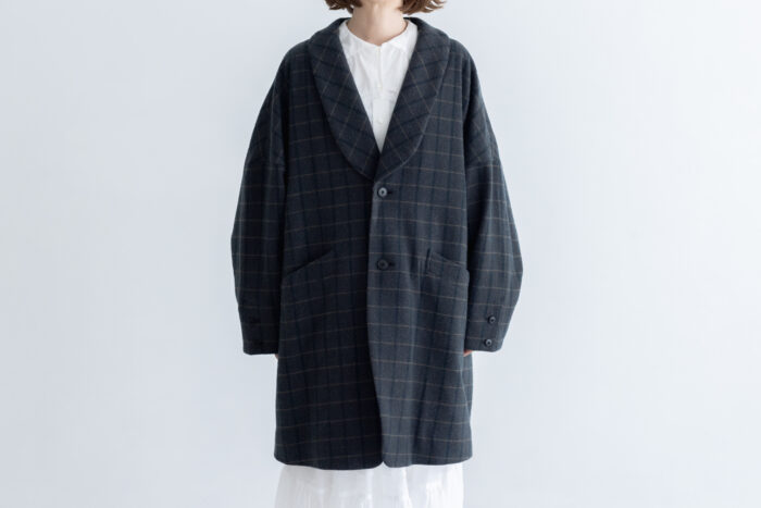 薄雲 コートジャケット  brown check 1