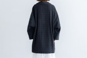 薄雲 コートジャケット  brown check 3