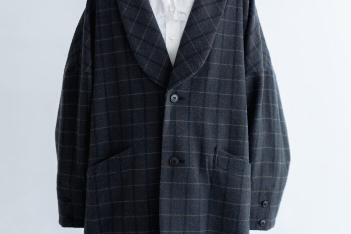 薄雲 コートジャケット  brown check 4