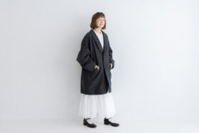 薄雲 コートジャケット  brown check 6