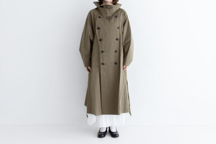 織月 ワイドトレンチコート  dark khaki 1