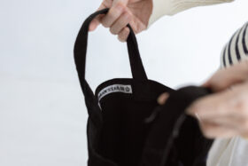 OMT PRINT CORDUROY MINI TOTE BAG black 3