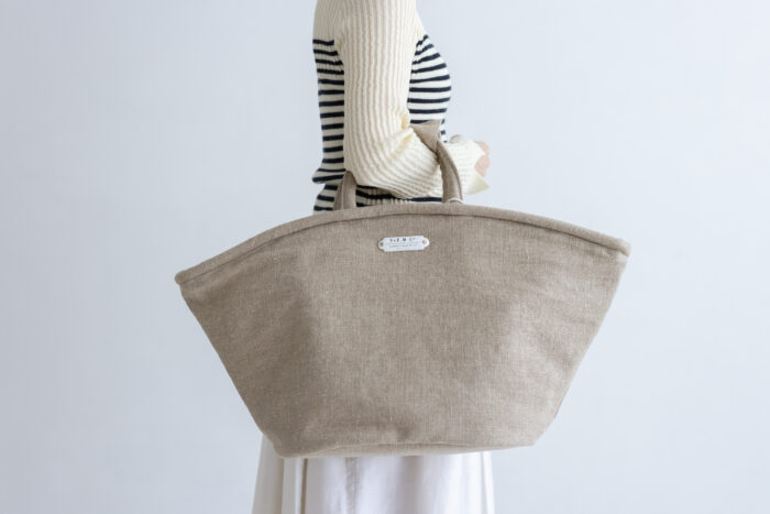 LINEN MARCHE BAG(L) beige 1