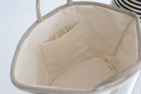 LINEN MARCHE BAG(L) beige 3