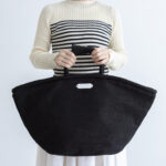 LINEN MARCHE BAG(L) black