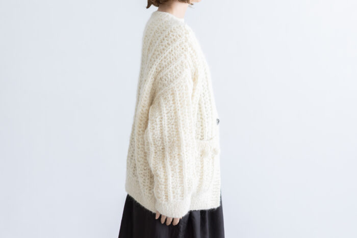 自然の色：モヘアニットカーディガン off white 2