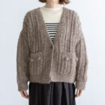 自然の色：モヘアニットカーディガン brown