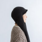 おぼろ雲：ニットフードマフラー dark charcoal