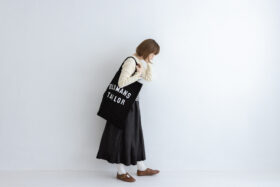 OMT PRINT CORDUROY TOTE BAG black 4
