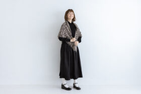 WILD BERRY GAUZE SHAWL  flax 5