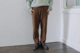 WOOL CASHIMERE KNIT PANTS brown 1