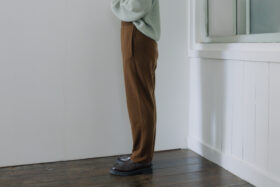 WOOL CASHIMERE KNIT PANTS brown 2