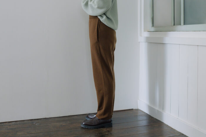 WOOL CASHIMERE KNIT PANTS brown 2