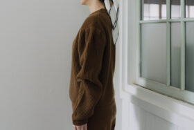 WOOL CASHIMERE 12G PUFF PULLOVER brown 2