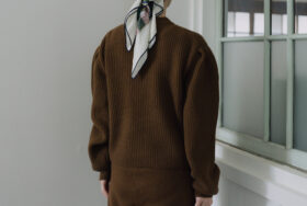 WOOL CASHIMERE 12G PUFF PULLOVER brown 3