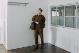 WOOL CASHIMERE 12G PUFF PULLOVER brown 6