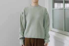 WOOL CASHIMERE 12G PUFF PULLOVER P.green 1