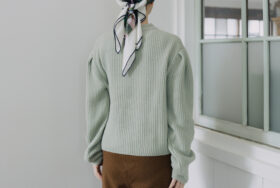 WOOL CASHIMERE 12G PUFF PULLOVER P.green 3