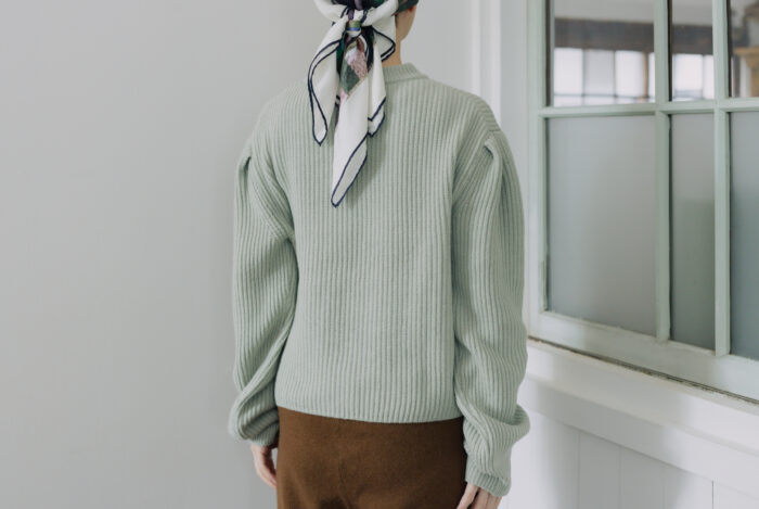 WOOL CASHIMERE 12G PUFF PULLOVER P.green 3