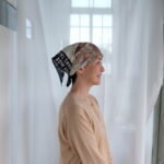 No.8328  SILK BISCUIT PANEL SCARF navy  8-10月