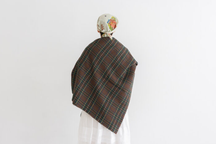 WOOL TARTAN CHECK BLANKET Brown Stewart 1-3月 3 WOOL TARTAN CHECK BLANKET Brown Stewart 1-3月 3