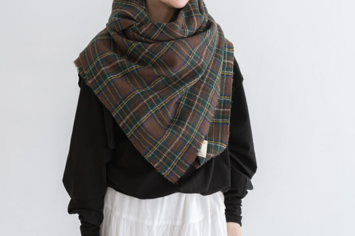 WOOL TARTAN CHECK BLANKET Brown Stewart 1-3月 4 WOOL TARTAN CHECK BLANKET Brown Stewart 1-3月 4