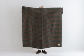 WOOL TARTAN CHECK BLANKET Brown Stewart 1-3月 5 WOOL TARTAN CHECK BLANKET Brown Stewart 1-3月 5