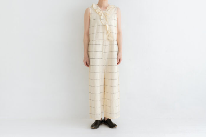 予約 Sleeveless Ruffle Combinaison check 1