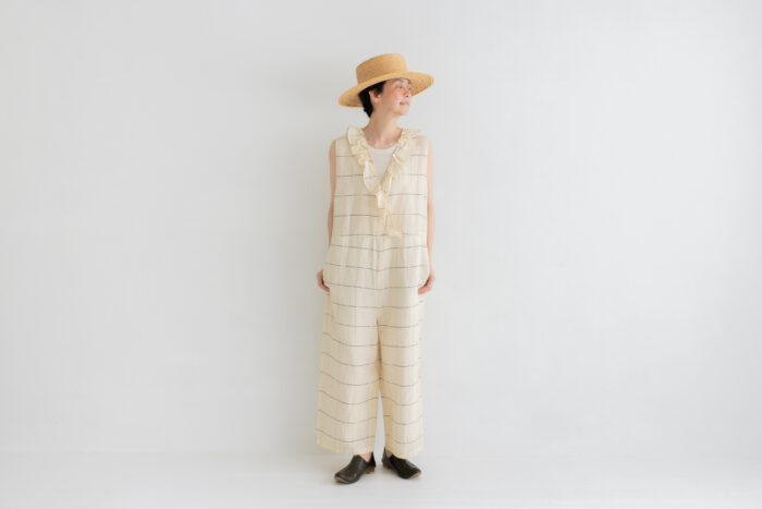予約 Sleeveless Ruffle Combinaison check 6