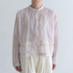 予約 RS1 Airy Pintuck Lace Blouse pale pink 9月中〜9月末