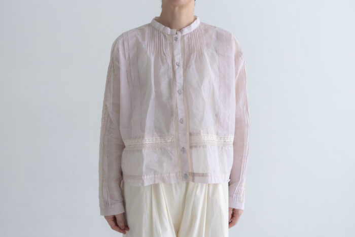 予約 RS1 Airy Pintuck Lace Blouse pale pink 9月中〜9月末 1