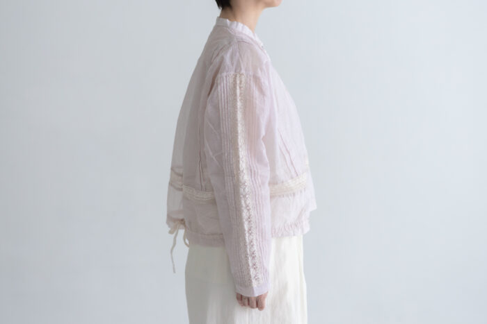 予約 RS1 Airy Pintuck Lace Blouse pale pink 9月中〜9月末 2