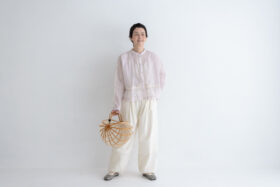 予約 RS1 Airy Pintuck Lace Blouse pale pink 9月中〜9月末 6