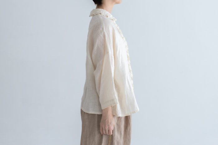 予約 LA475 PAUL FRILL SHIRT milk 6月初〜6月中 2