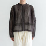 予約 RS1 Airy Pintuck Lace Blouse charcoal 9月中〜9月末